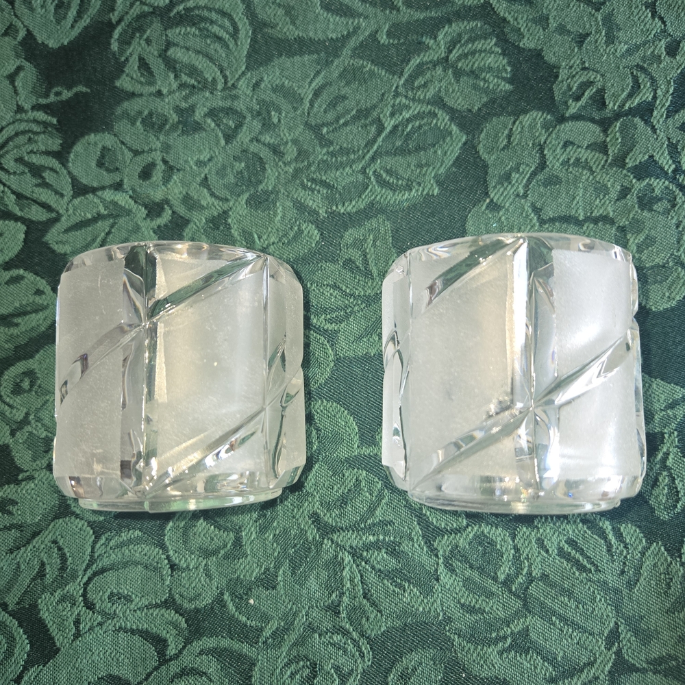 PartyLite Clear Glass Square Tealight Candle Holders (Pair)